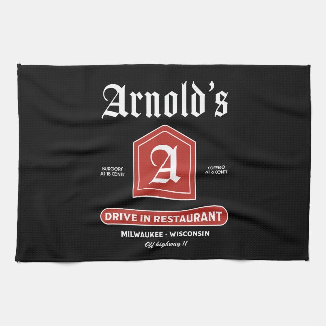 American 1950's Diner Kitchen Towel (Horizontal)