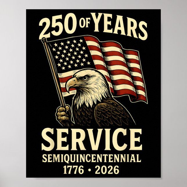 American 250th Anniversary Celebration Patriotic U Poster (Front)
