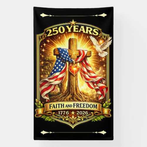 American 250th Anniversary Faith and Freedom Banner