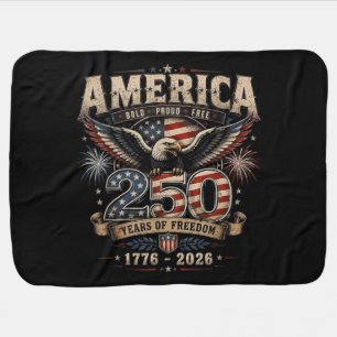 American 250th Anniversary Patriotic USA 4th July Baby Blanket