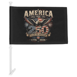 American 250th Anniversary Patriotic USA 4th July Car Flag