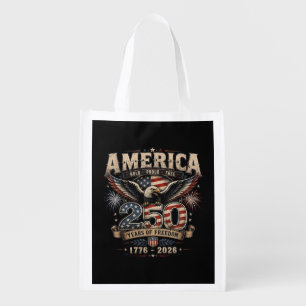 American 250th Anniversary Patriotic USA 4th July Grocery Bag
