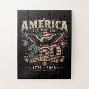 American 250th Anniversary Patriotic USA 4th July Jigsaw Puzzle