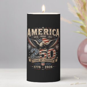 American 250th Anniversary Patriotic USA 4th July Pillar Candle