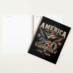 American 250th Anniversary Patriotic USA 4th July Planner