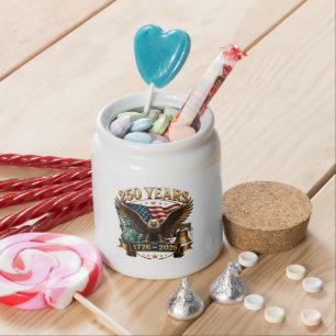 American 250th Anniversary USA Patriotic 4th July Candy Jar