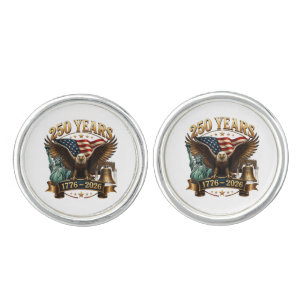American 250th Anniversary USA Patriotic 4th July Cufflinks