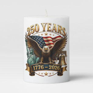 American 250th Anniversary USA Patriotic 4th July Pillar Candle