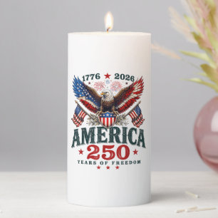 American 250th Anniversary USA Patriotic 4th July Pillar Candle