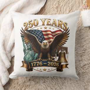 American 250th Anniversary USA Patriotic 4th July Throw Pillow