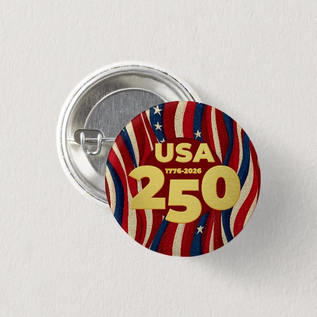 American 250th Birthday Anniversary 2026  Button (Front & Back)