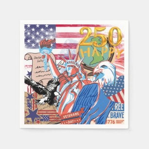 American 250th Independence Day 'Happy 250' BBQ Napkins