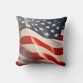 american 4th of july flag wave independence day throw pillow