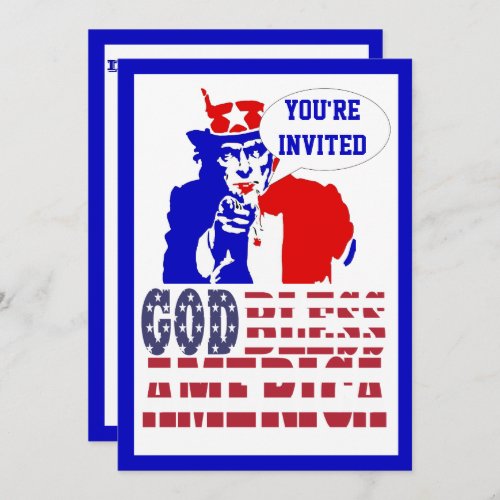 American 4th of July Invitation