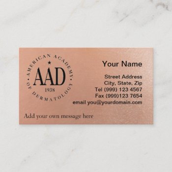 American Academy Of Dermatology Business Card by sponner at Zazzle