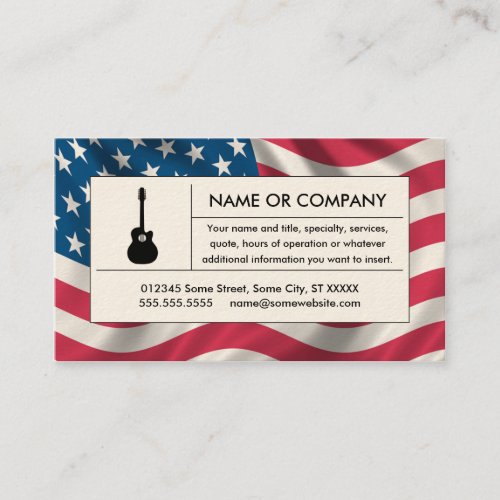 american acoustic guitar business card template