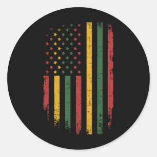 American African Flag For Black History Freedom Da Classic Round Sticker