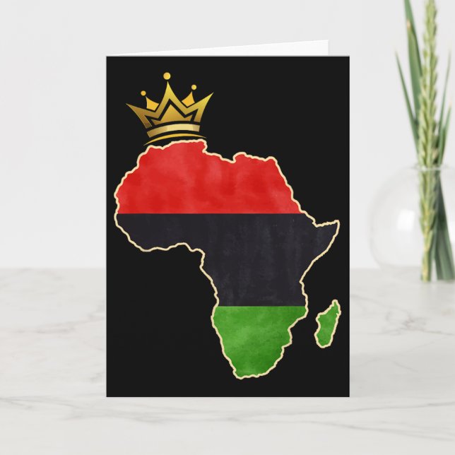 American African Queen Pan Afro Map Flag Black His Card (Front)