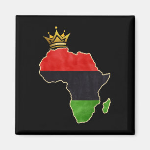 American African Queen Pan Afro Map Flag Black His Magnet