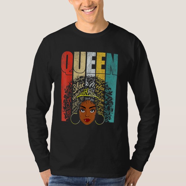 American African Women Girl Apparel Afro Black Mel T-Shirt (Front)