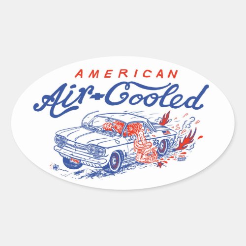 American Air_Cooled Corvair sticker by Bard Beach