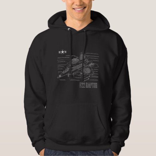 American Aircraft Stealth Fighter F22 Raptor Bluep Hoodie