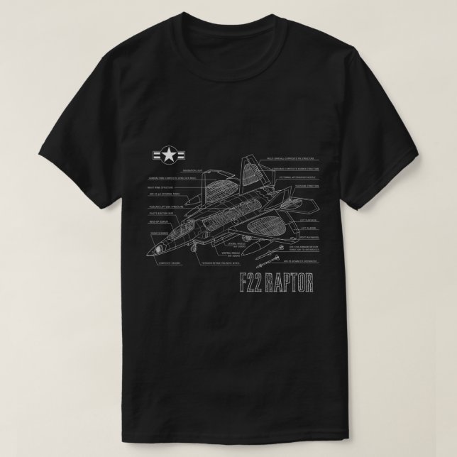 American Aircraft Stealth Fighter F22 Raptor Bluep T-Shirt (Design Front)