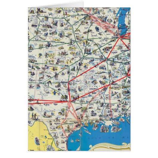 American Airlines system map Cards (Front)