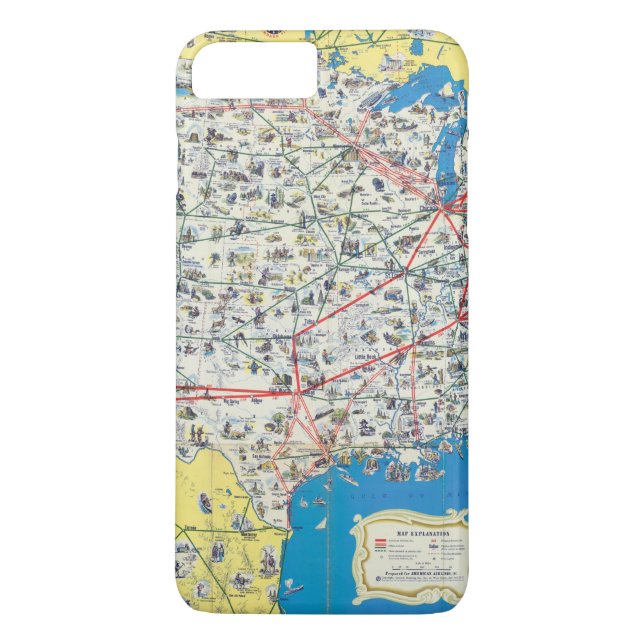 American Airlines system map Case-Mate iPhone Case (Back)