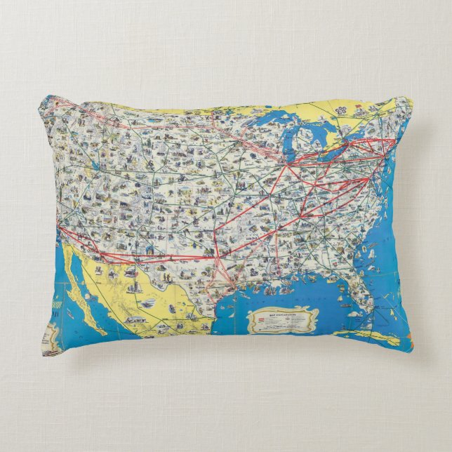 American Airlines system map Decorative Pillow (Front)