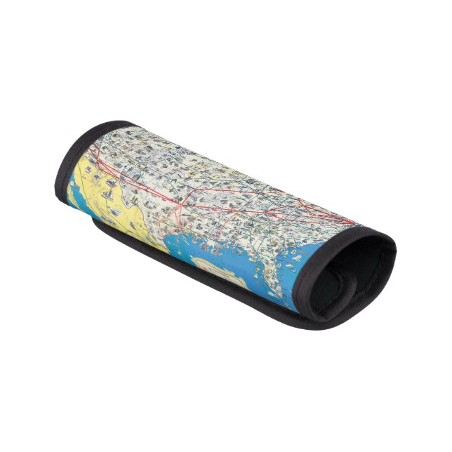 American Airlines system map Luggage Handle Wrap (Angled)