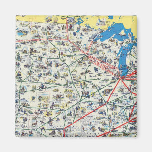 American Airlines system map Magnet