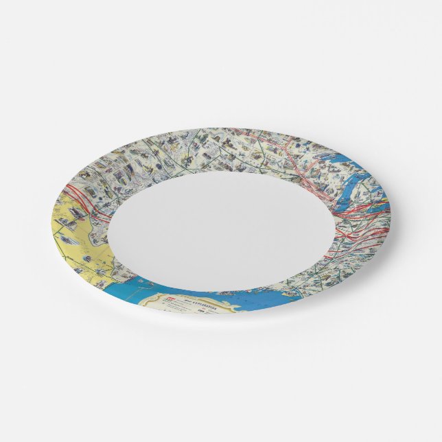 American Airlines system map Paper Plates (Angled)