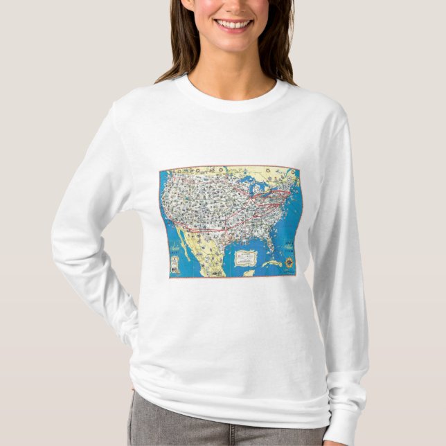 American Airlines system map T-Shirt (Front)