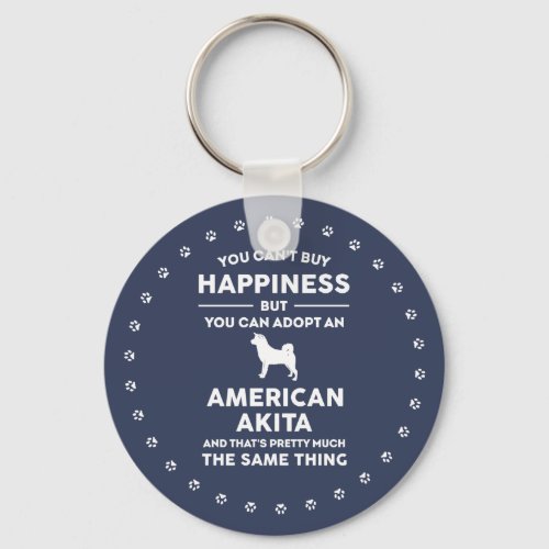 American Akita Adoption Happiness Keychain