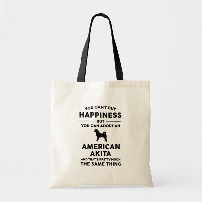 American Akita Adoption Happiness Tote Bag (Front)