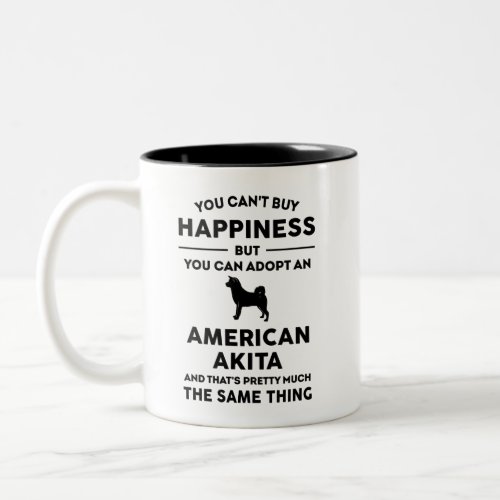 American Akita Adoption Happiness Two_Tone Coffee Mug