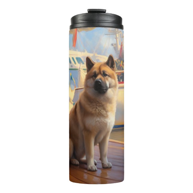 American Akita Christmas Cruise: Pawsome Holiday  Thermal Tumbler (Front)