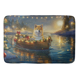 American Akita Christmas Festive Voyage Bath Mat