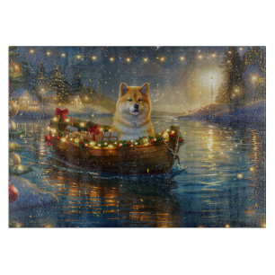American Akita Christmas Festive Voyage Cutting Board