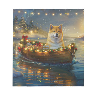American Akita Christmas Festive Voyage Notepad