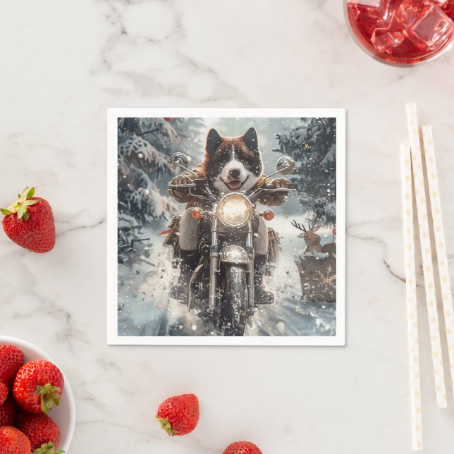 American Akita Dog Christmas  Napkins (Insitu)