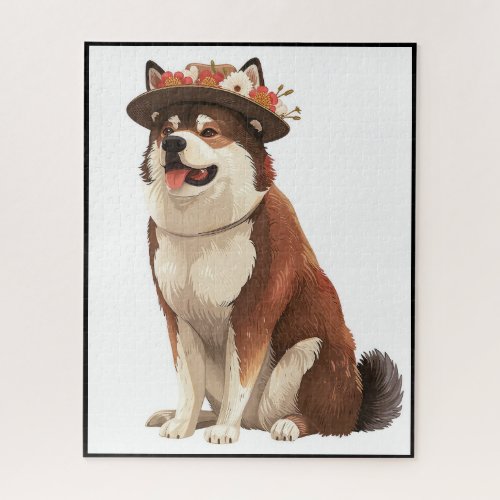 American Akita dog from Fairy tale book 1 Jigsaw Puzzle