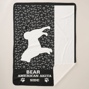 American Akita Funny Side Of Bed Sherpa Blanket