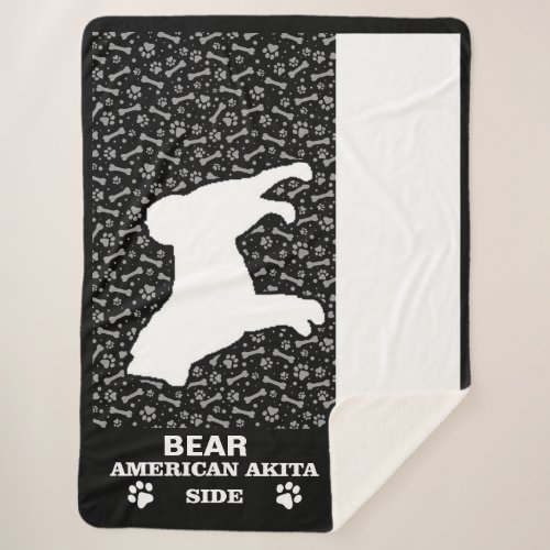 American Akita Funny Side Of Bed  Sherpa Blanket