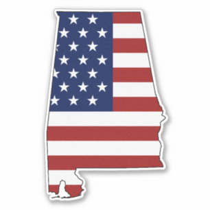 American Alabama Flag Sticker