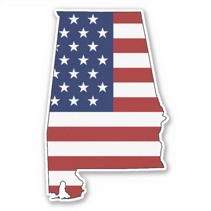 American Alabama Flag Sticker Zazzle