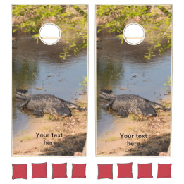 American alligator at the lake in Florida Cornhole Set