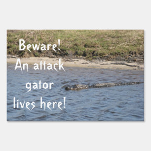 American Alligator in Florida Marsh Personalize Sign