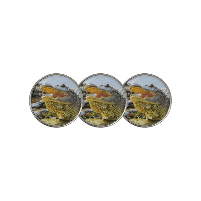 American alligator portrait golf ball marker (3 Up)
